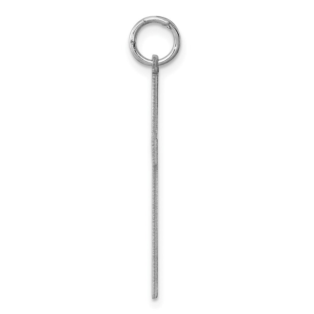 Sterling Silver Rhodium-plated Laser Designed Cross Pendant