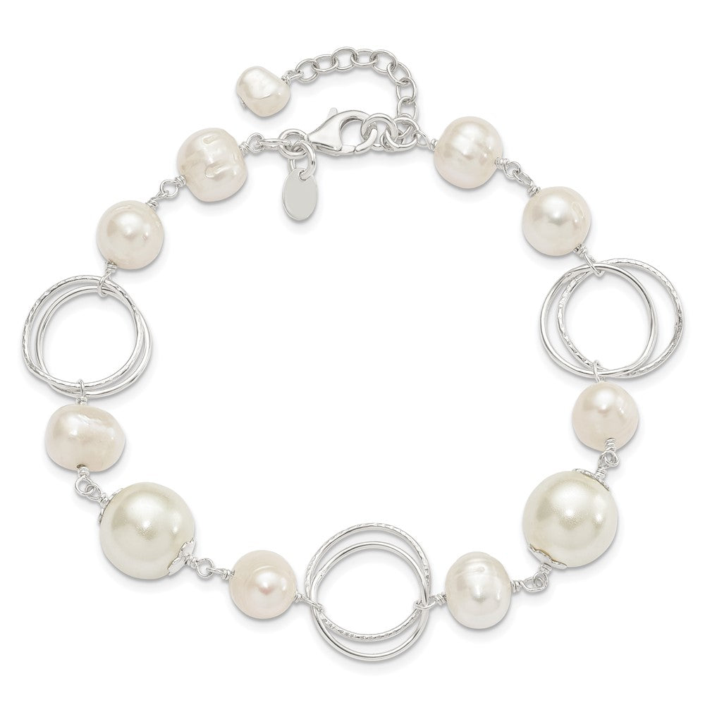 Sterling Silver FW Cultured Pearl 8.5in Bracelet