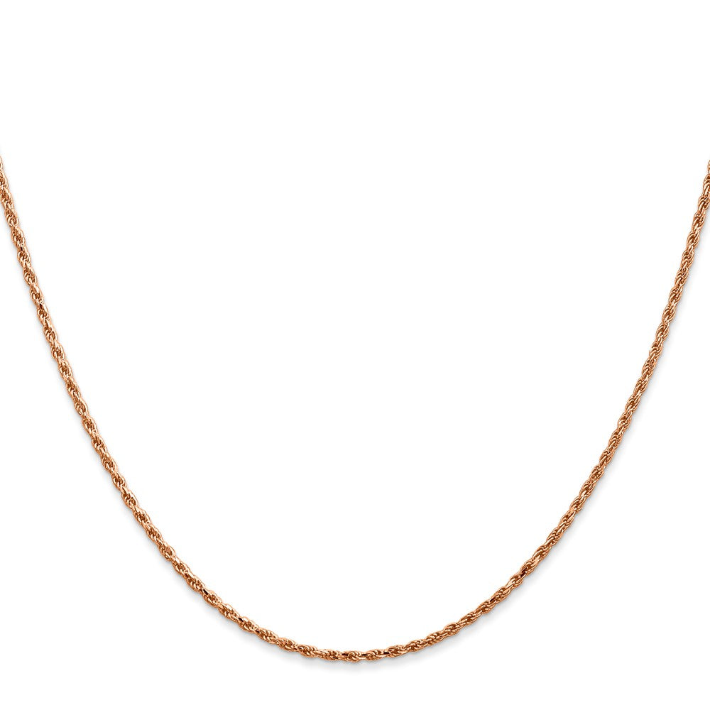 14K Rose Gold 18 inch 1.5mm Diamond-cut Made Rope with Lobster Clasp Chain