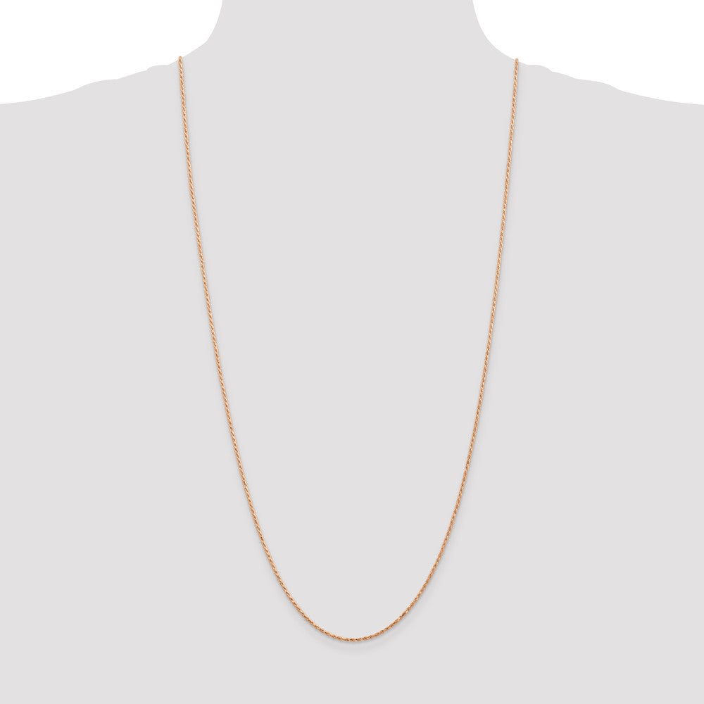 14K Rose Gold 30 inch 1.5mm Diamond-cut Made Rope with Lobster Clasp Chain
