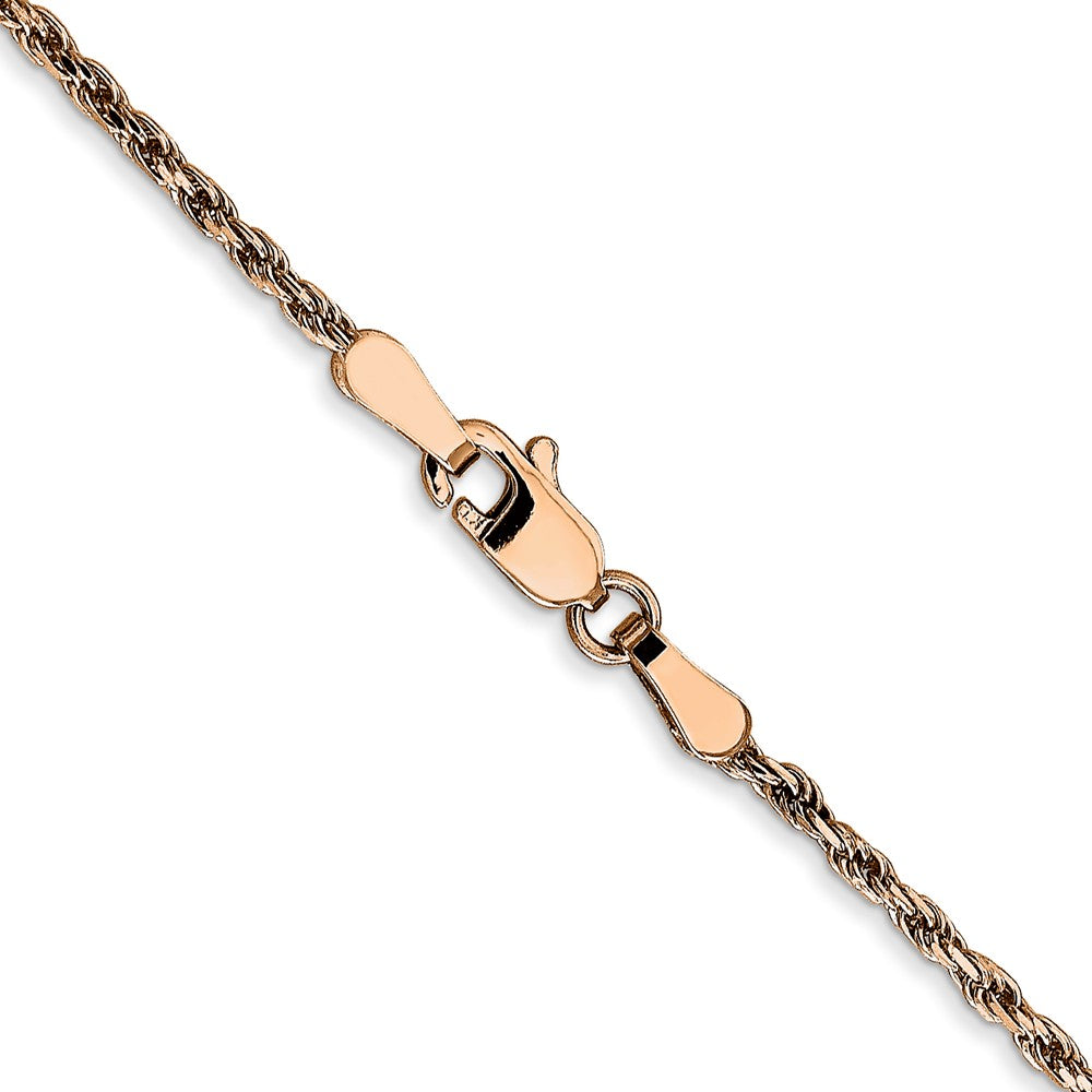 14K Rose Gold 20 inch 1.8mm Diamond-cut Made Rope with Lobster Clasp Chain