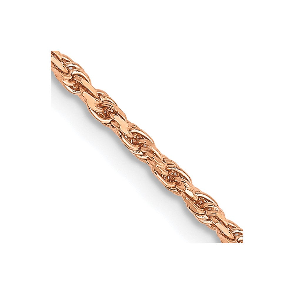 14K Rose Gold 16 inch 1.8mm Diamond-cut Made Rope with Lobster Clasp Chain