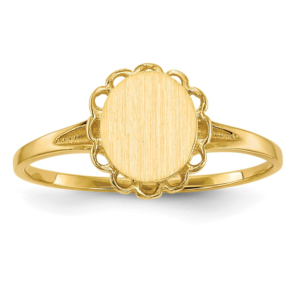 14k 7.5x6.5mm Open Back Signet Ring