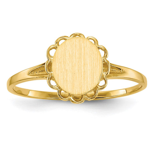 14k 7.5x6.5mm Open Back Signet Ring