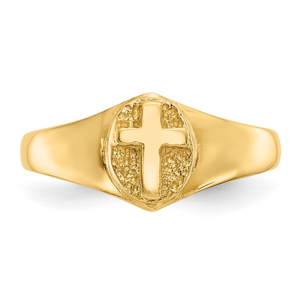 14k Polished Cross Ring