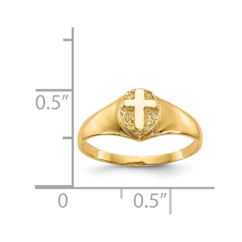 14k Polished Cross Ring