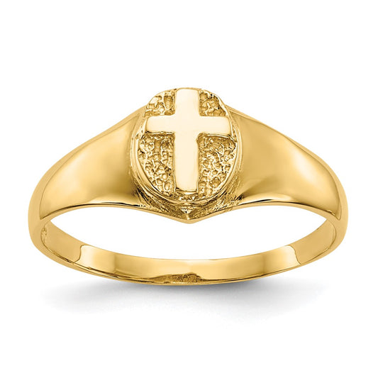14k Polished Cross Ring