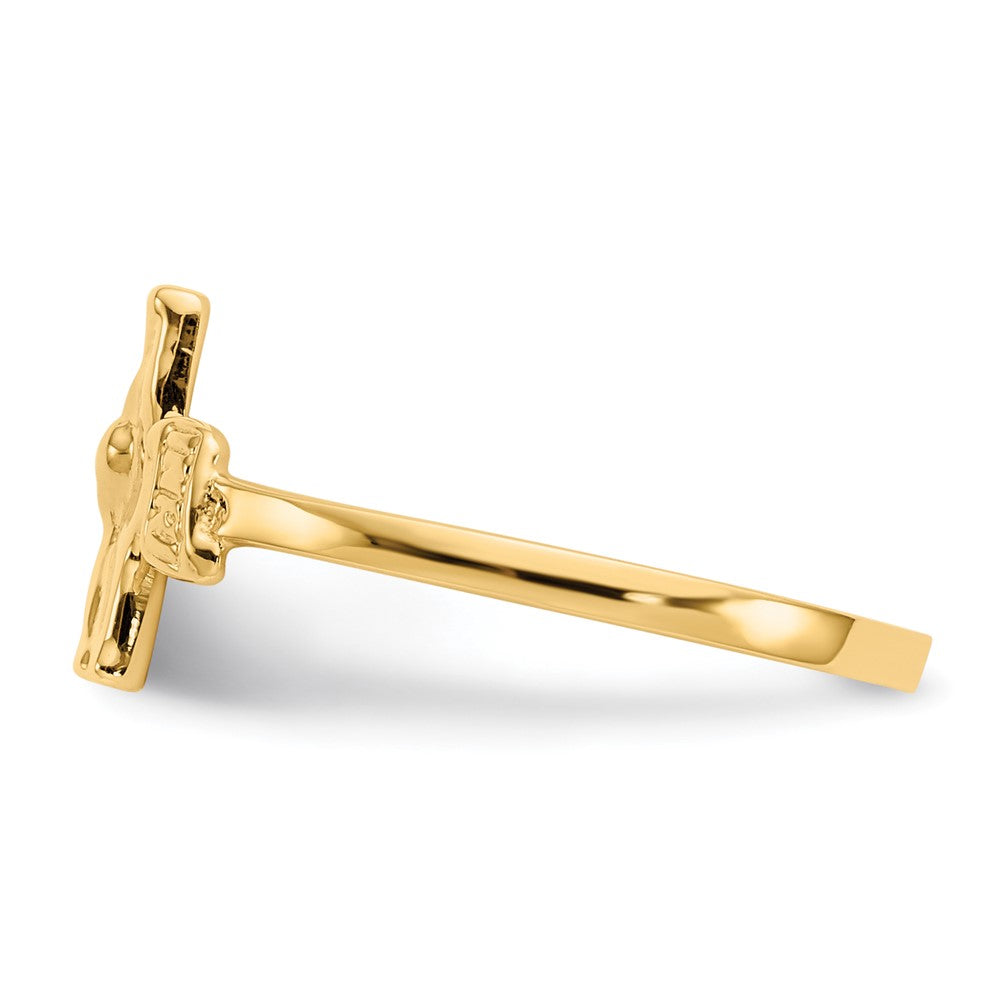 14k Yellow Gold Childs Polished Crucifix Ring