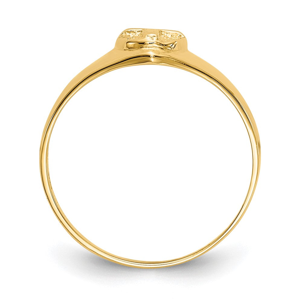 14k Yellow Gold Childs Polished Open Cross Ring