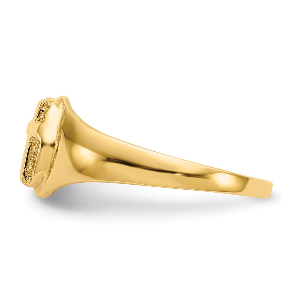 14k Yellow Gold Childs Polished Open Cross Ring