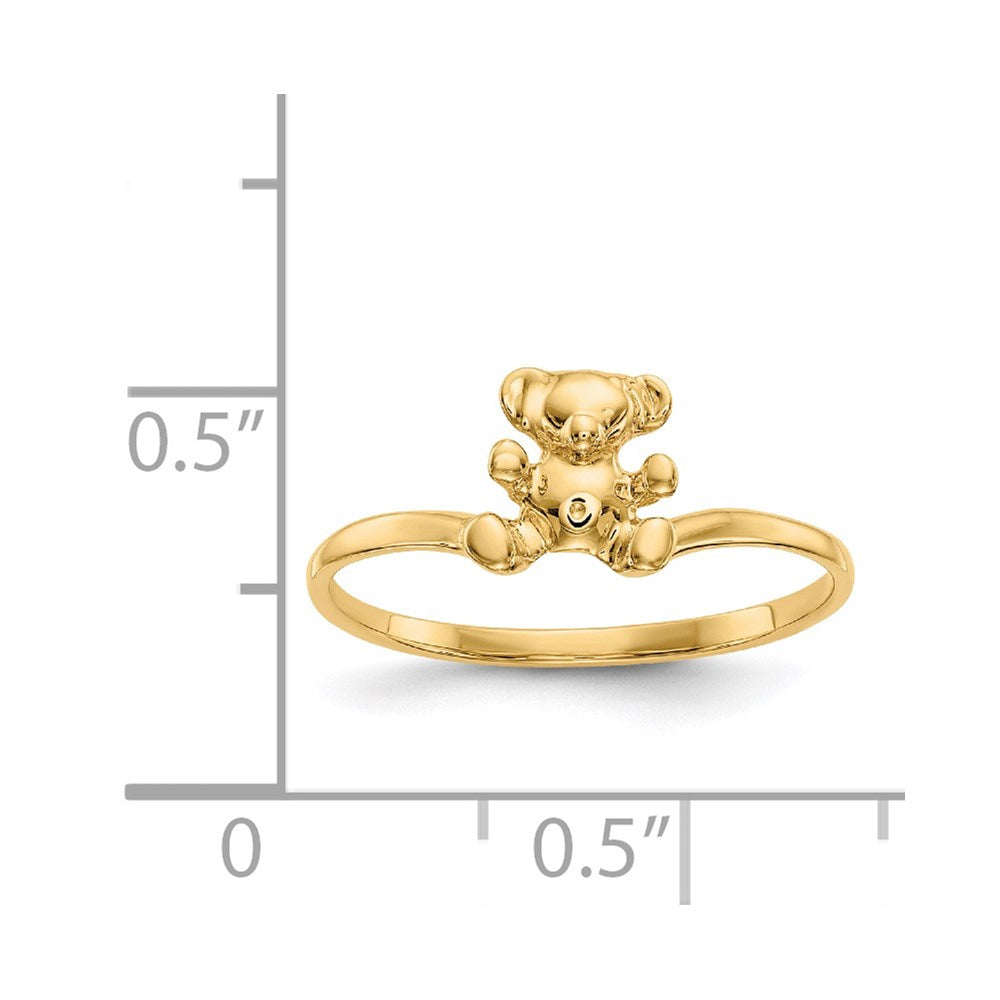 14k Polished Teddy Bear Ring