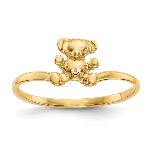 14k Polished Teddy Bear Ring