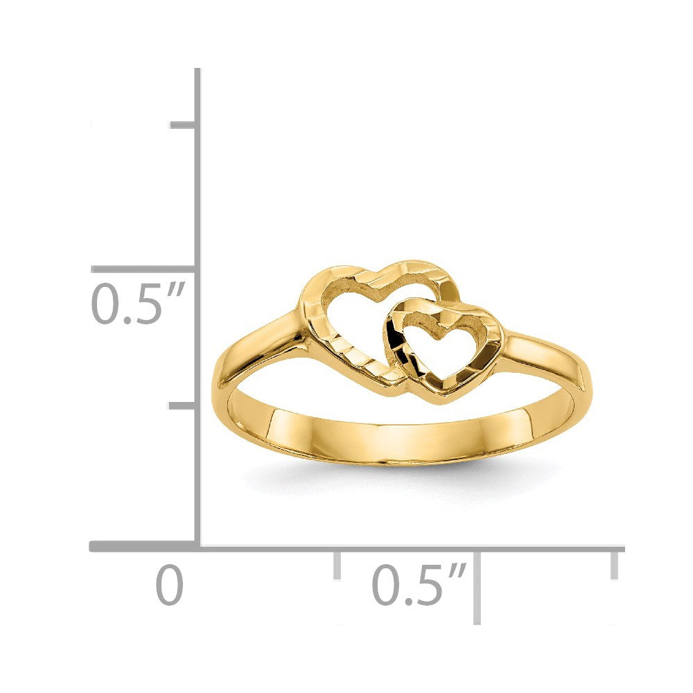 14k Yellow Gold Children's Heart Ring