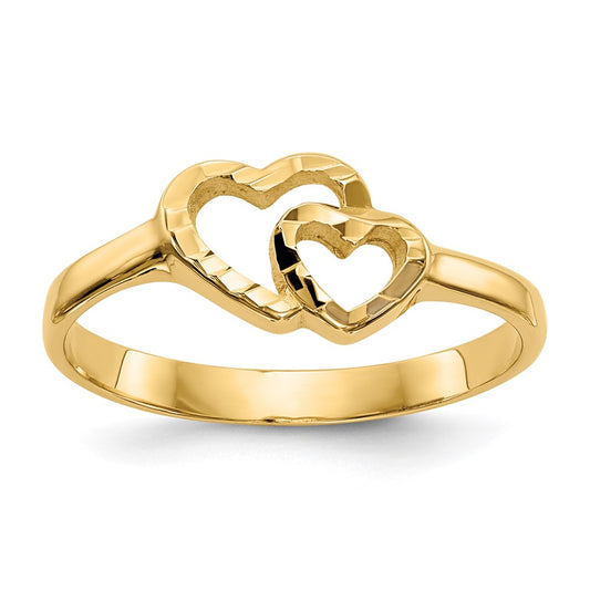 14k Yellow Gold Children's Heart Ring