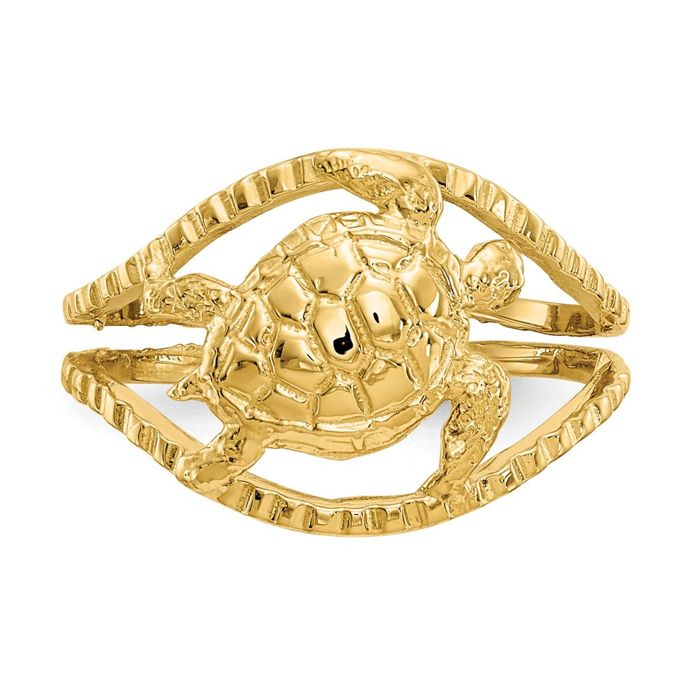 14k Yellow Gold Turtle Toe Ring