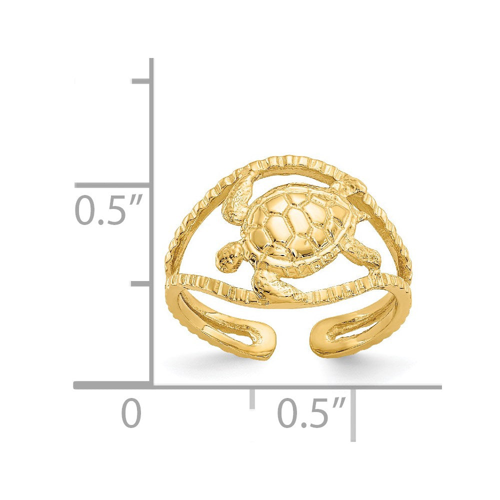 14k Yellow Gold Turtle Toe Ring