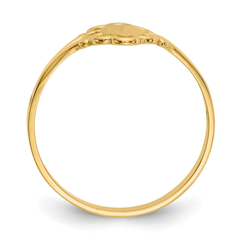 14K Filigree Oval Polished Center Signet Ring