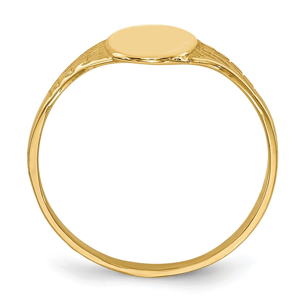 14K Oval Polished Signet Ring