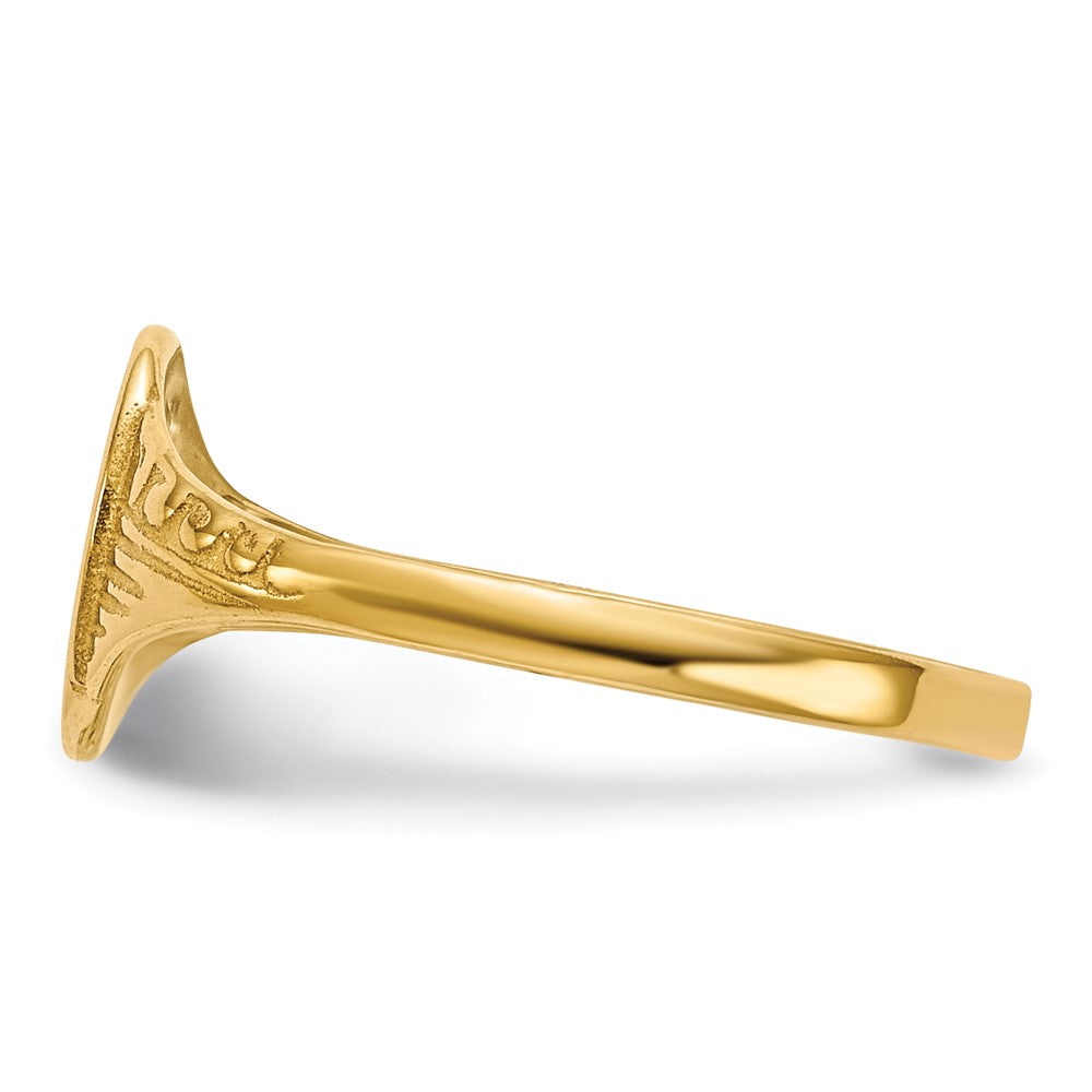 14K Oval Polished Signet Ring