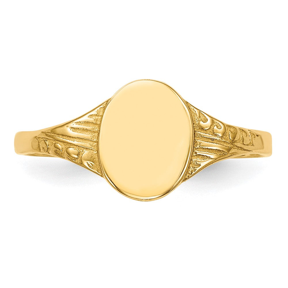 14K Oval Polished Signet Ring