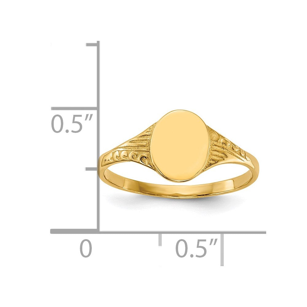 14K Oval Polished Signet Ring