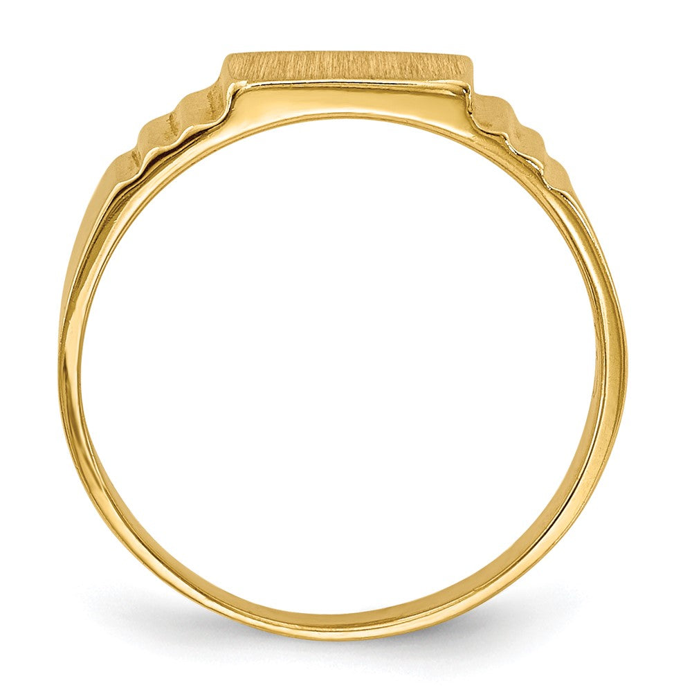 14K Rectangular Satin Signet Ring