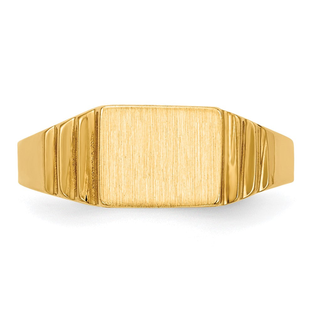 14K Rectangular Satin Signet Ring