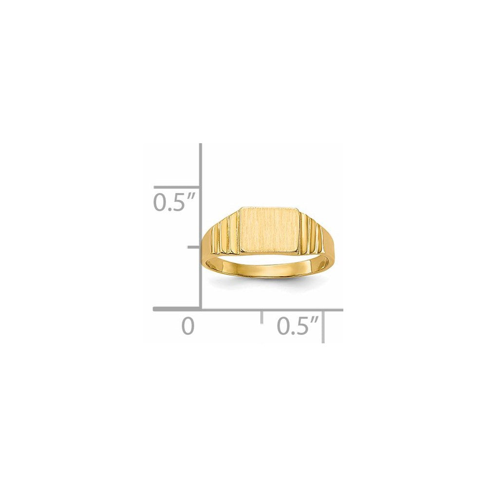 14K Rectangular Satin Signet Ring