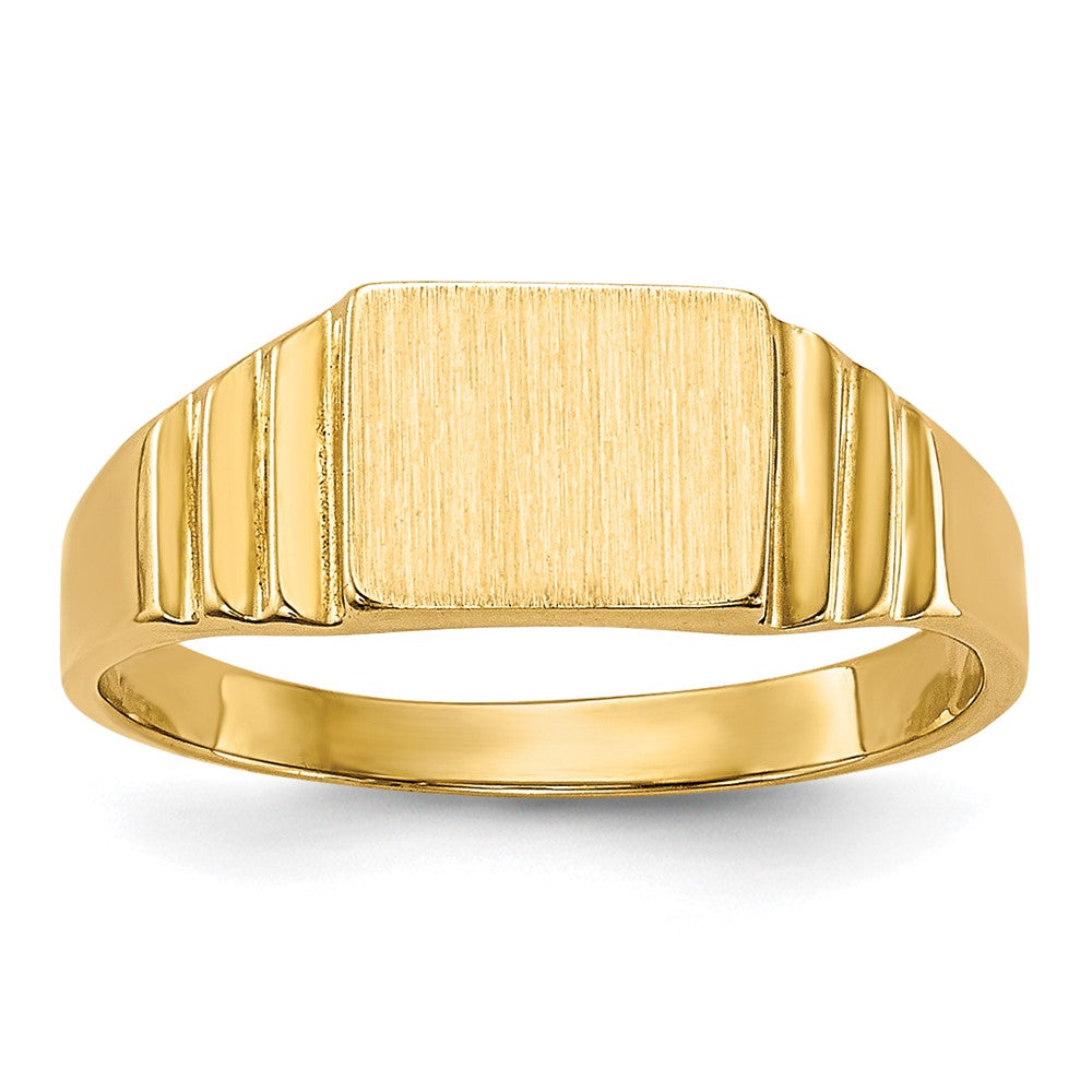 14K Rectangular Satin Signet Ring