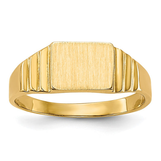 14K Rectangular Satin Signet Ring
