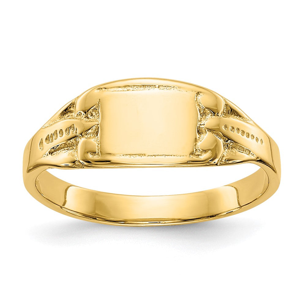 14K Polished Rectangular Signet Ring