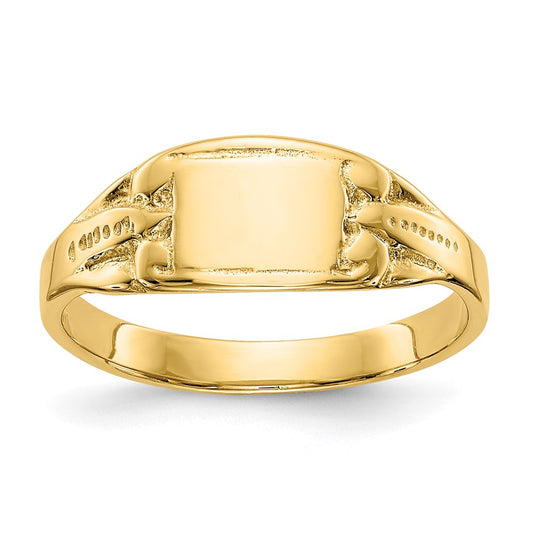 14K Polished Rectangular Signet Ring