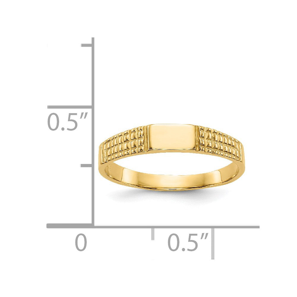 14K Yellow Gold Polished Baby Signet Band Ring