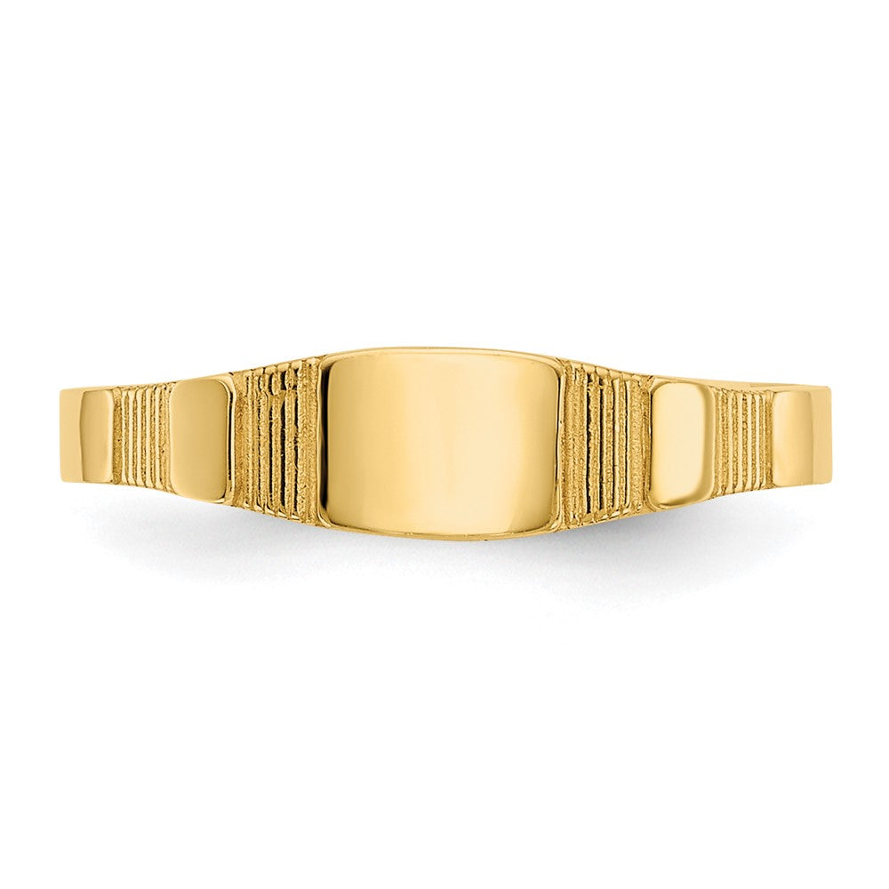 14K Polished Square Signet Ring