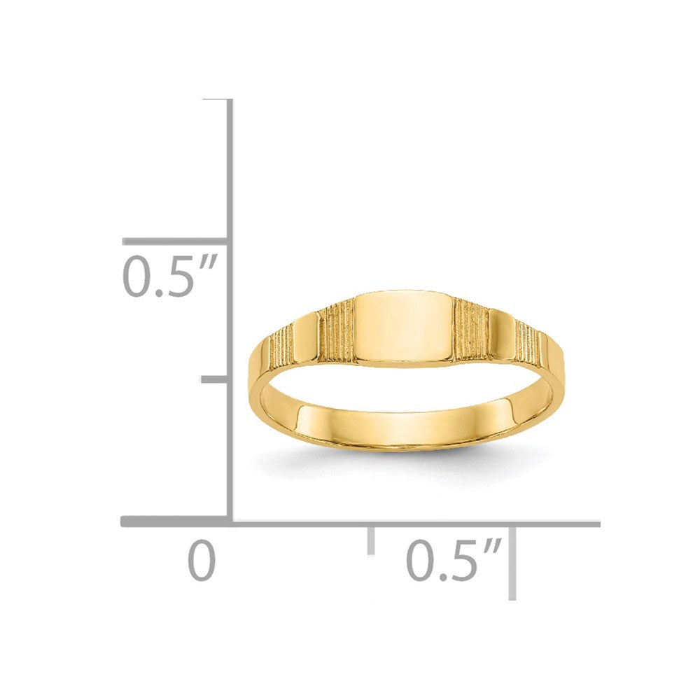 14K Polished Square Signet Ring
