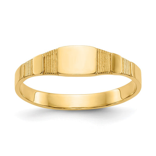 14K Polished Square Signet Ring