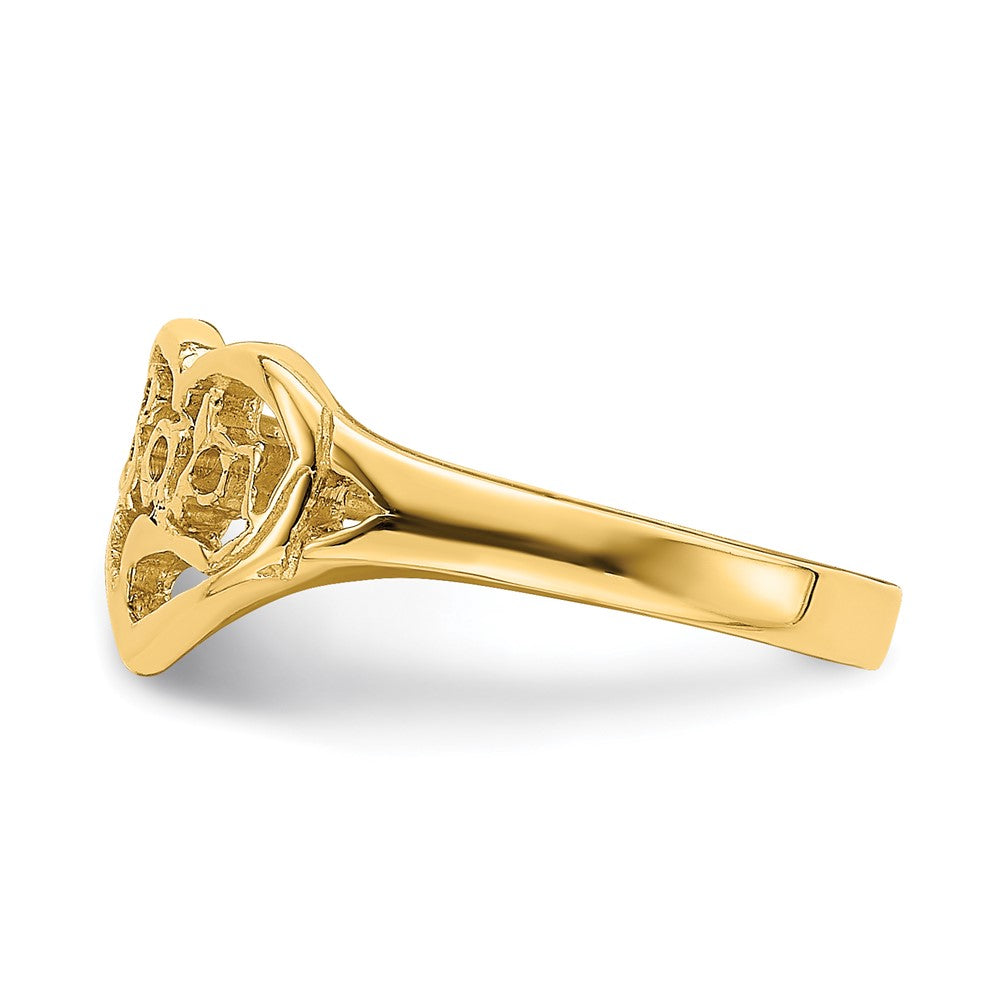 14K Yellow Gold BABY Cut-out Heart Ring