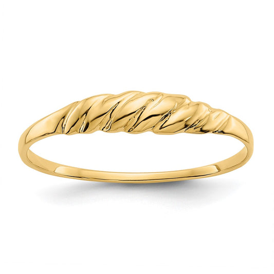 14K Ridged Dome Ring