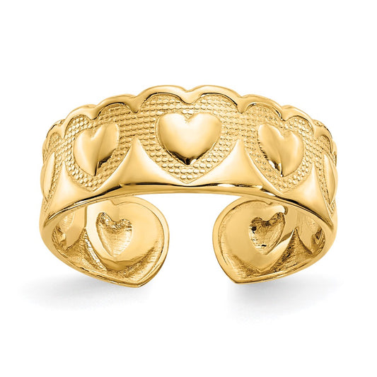 14k Heart Toe Ring