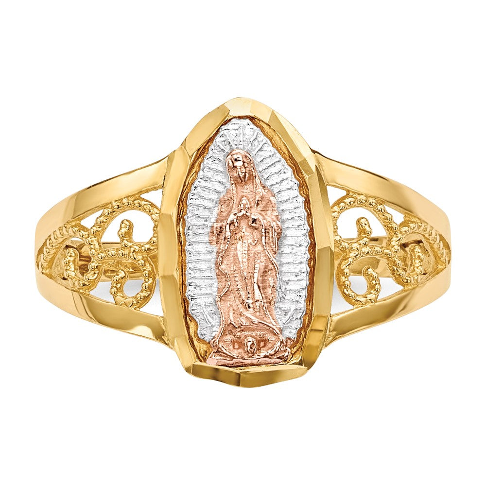 14k Two-tone w/White Rhodium of Guadalupe Ring