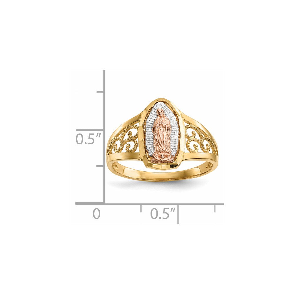 14k Two-tone w/White Rhodium of Guadalupe Ring