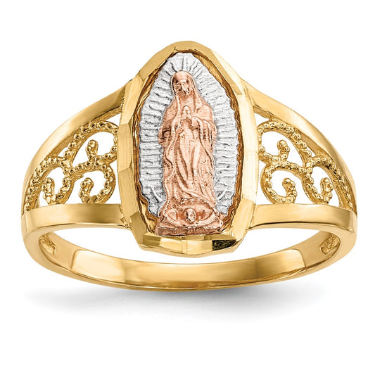 14k Two-tone w/White Rhodium of Guadalupe Ring