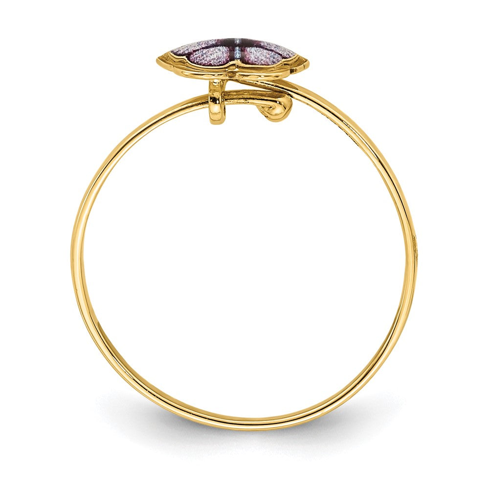 14K Enamel Butterfly Children's Ring