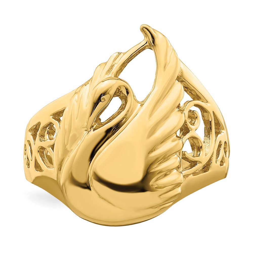 14k Polished Swan Ring