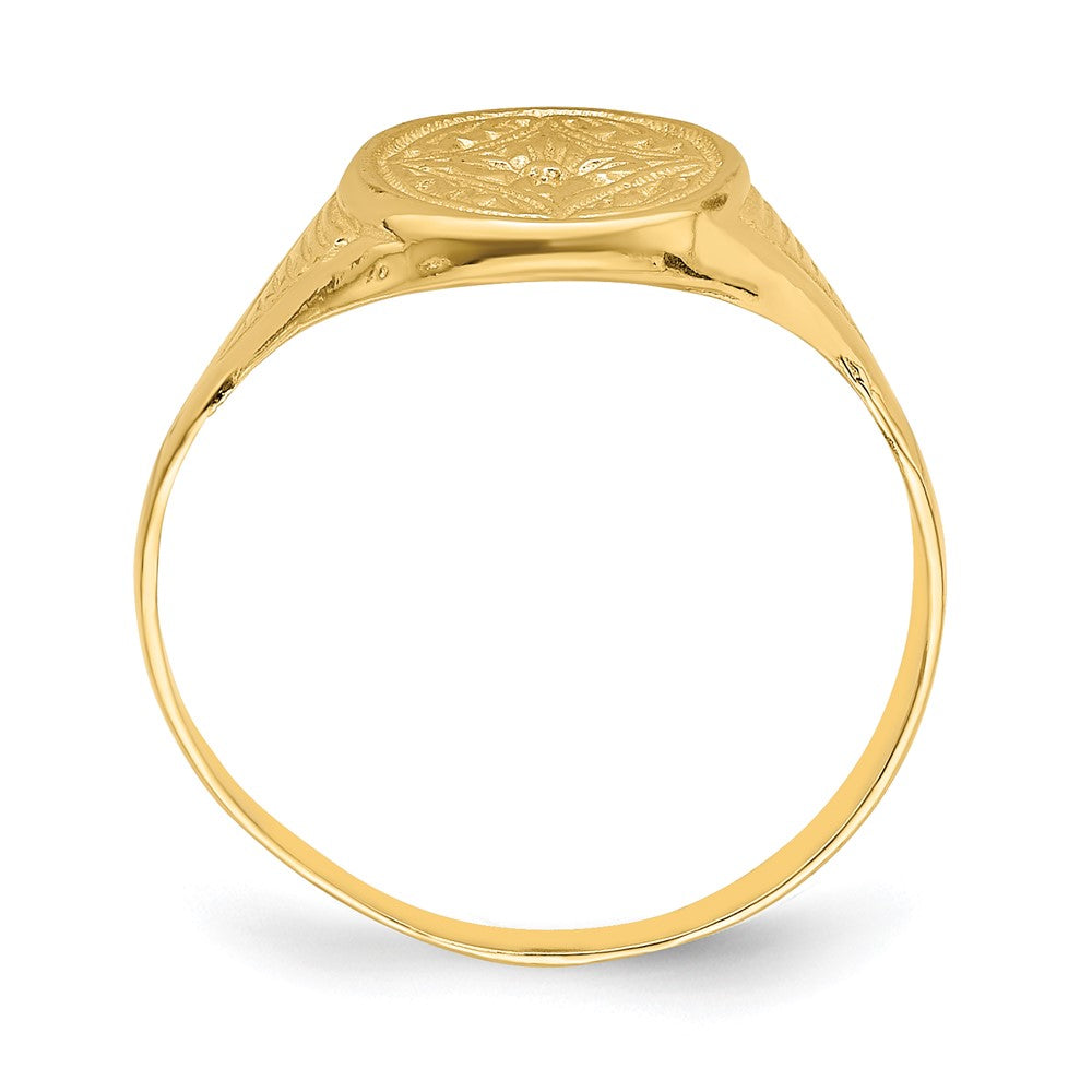14k Oval Star Diamond Center Ring