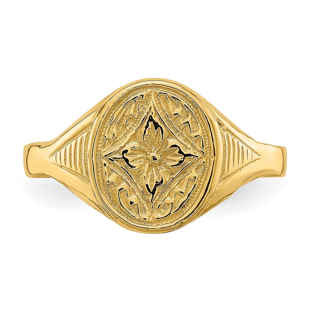 14k Oval Star Diamond Center Ring