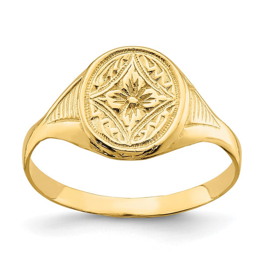 14k Oval Star Diamond Center Ring