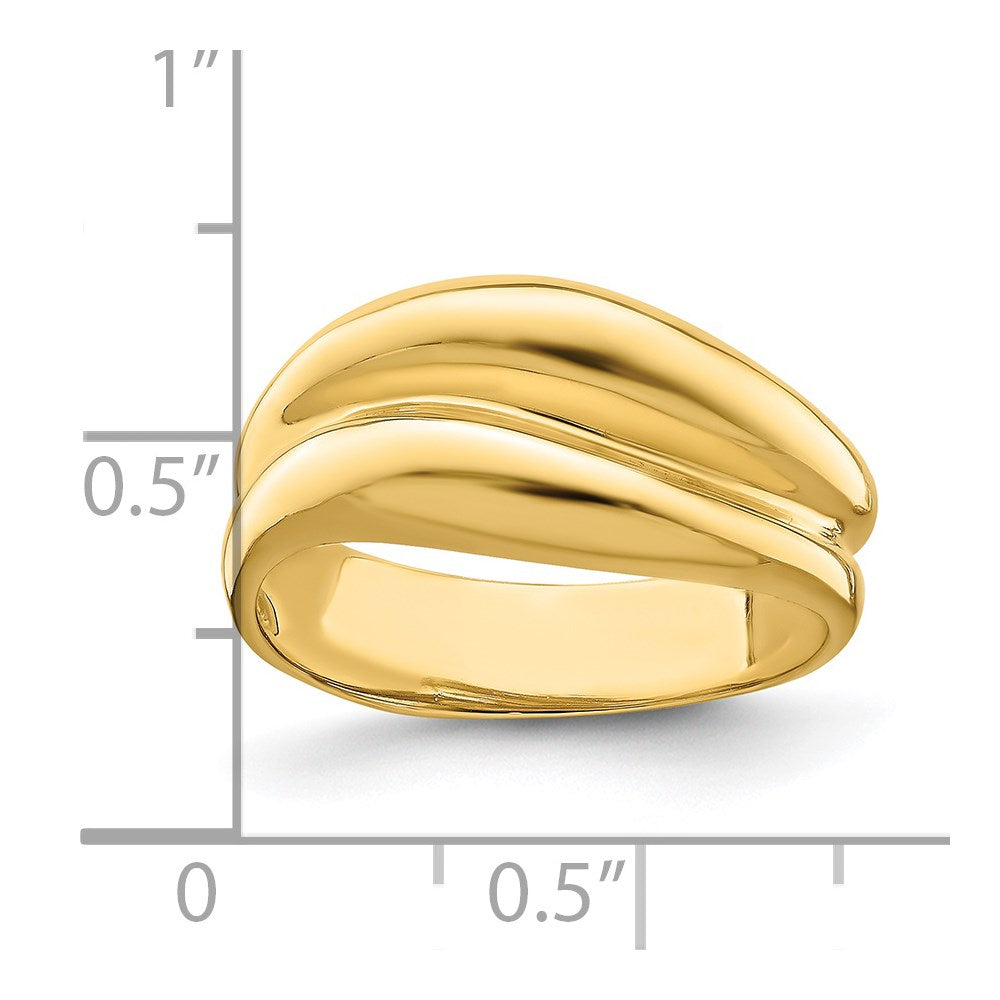 14k Polished Banded Dome Ring