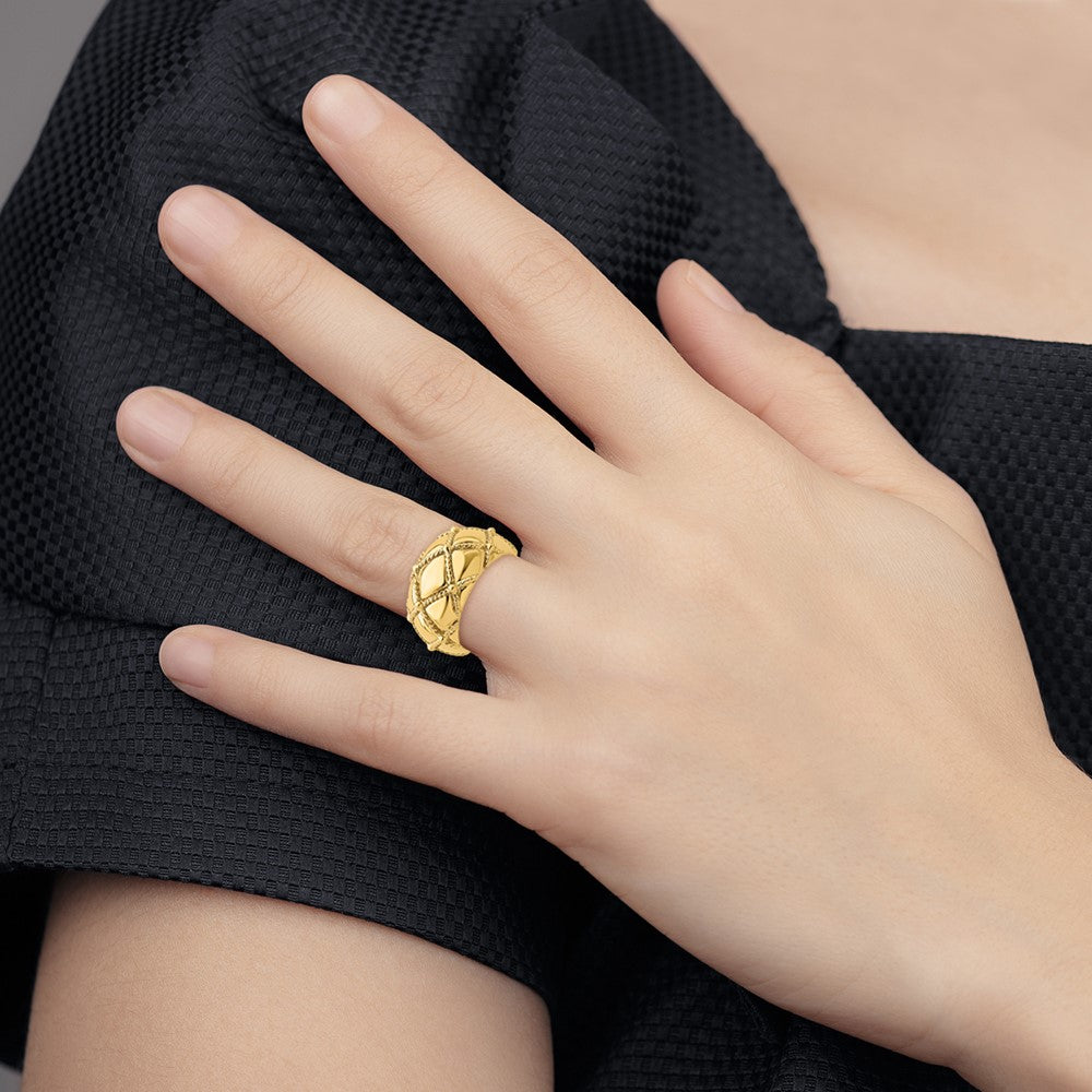 14k Quilted Rope Solid Dame Ring