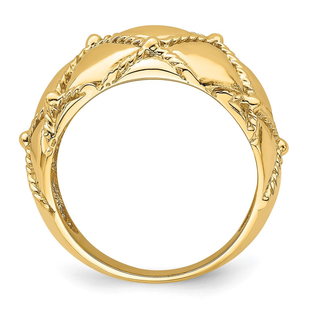 14k Quilted Rope Solid Dame Ring